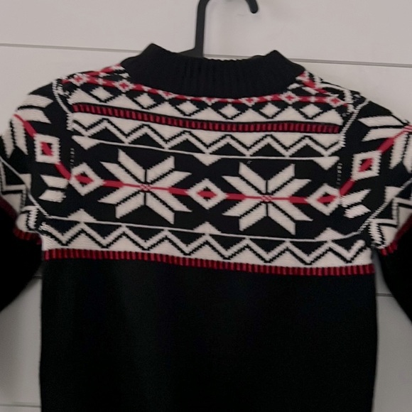 Hanna Anderson Size US3 (90 cm) Quarter Zip Ski sweater Black, Red White Nordic - Picture 6 of 12